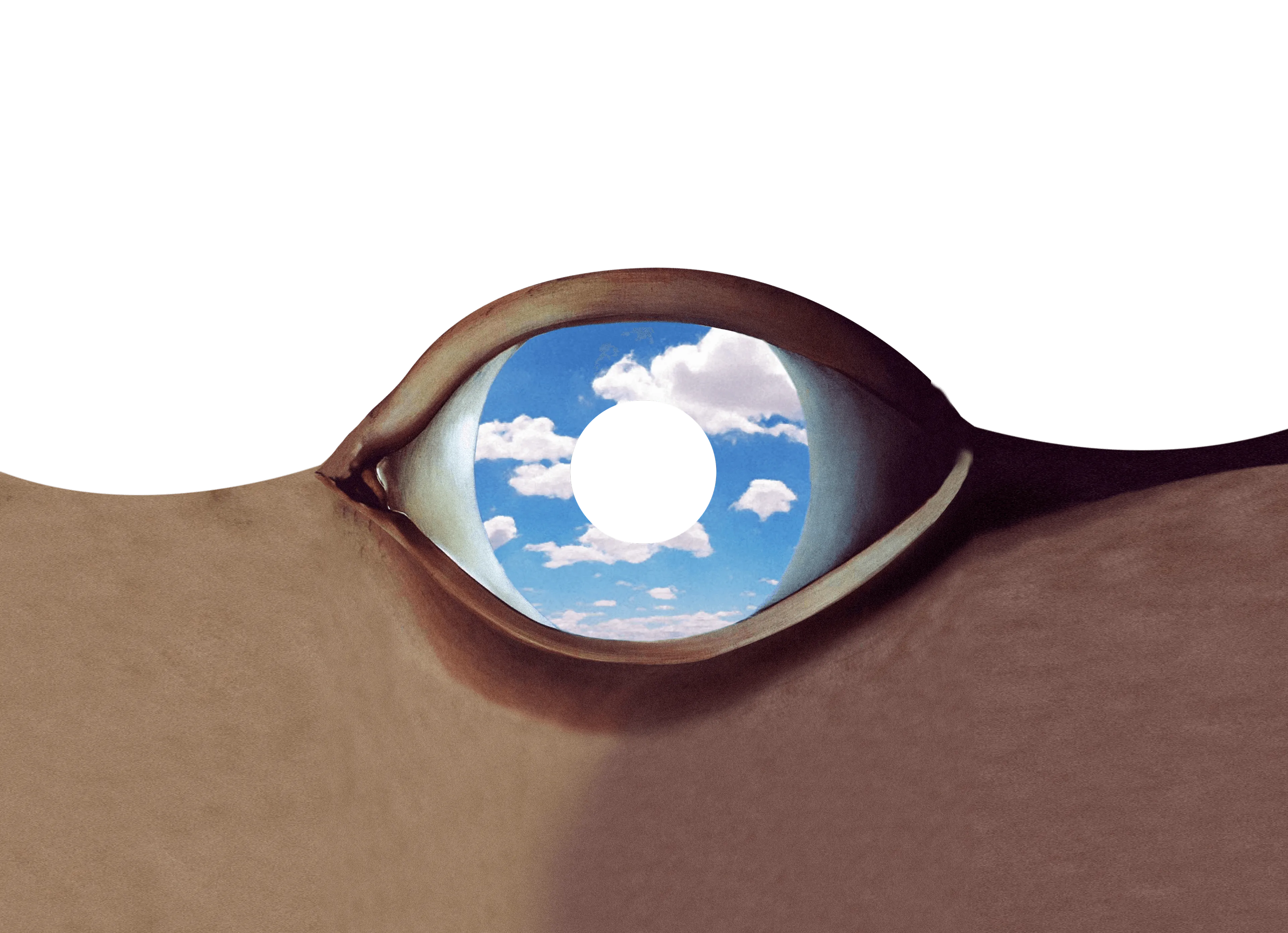 Rendition of 'The False Mirror' by René Magritte